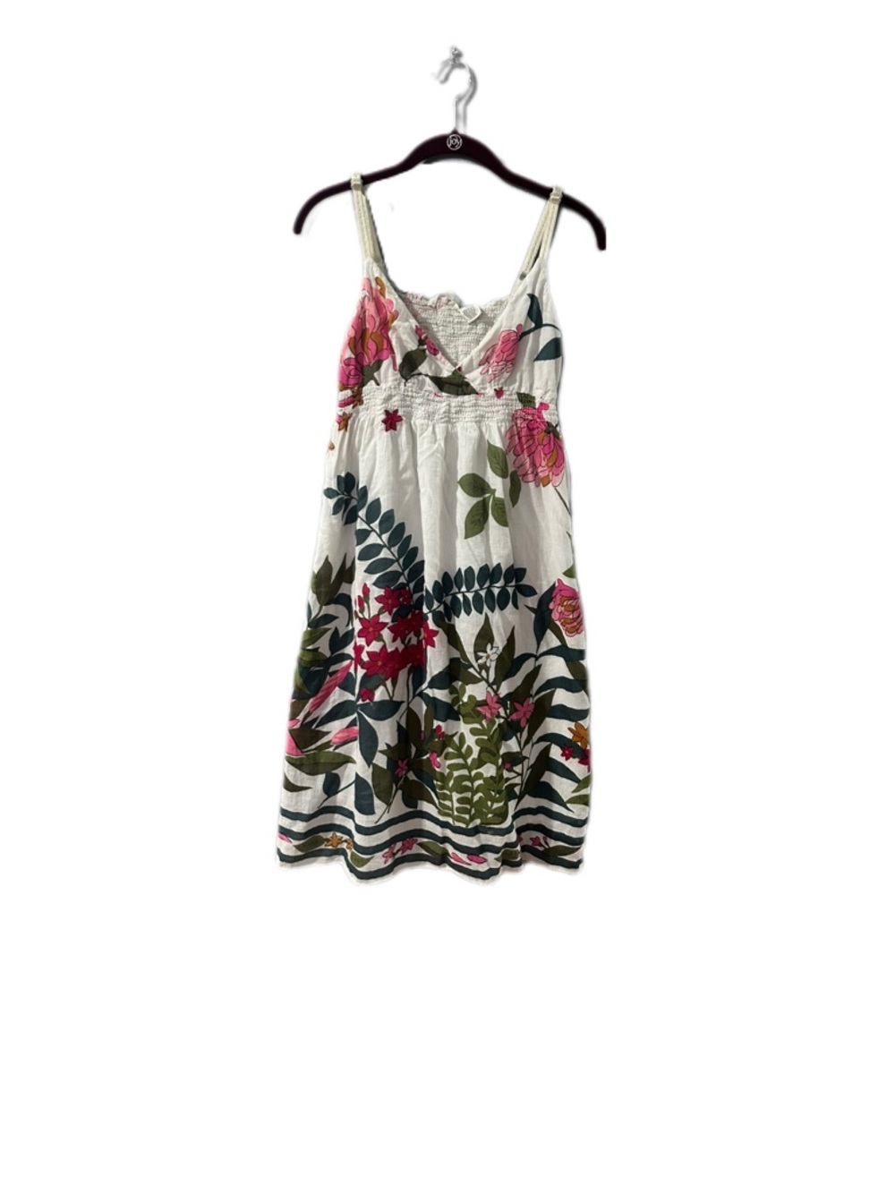 Derek Heart White Floral Botanical Print Adjustabe Strap Sundress
